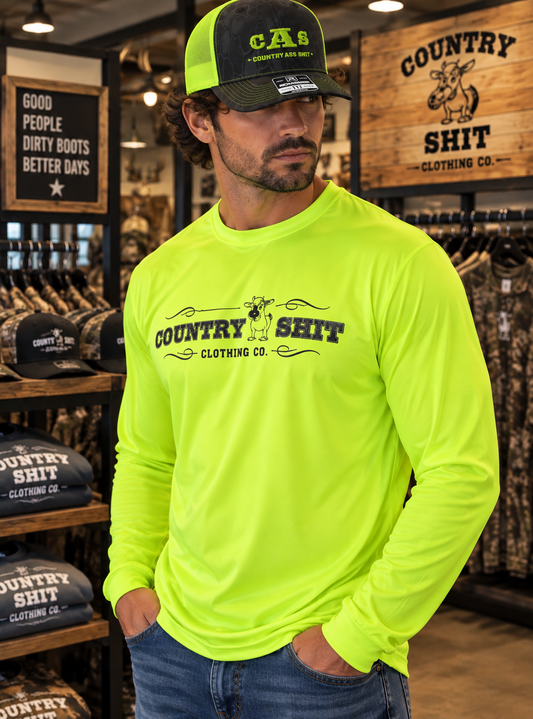 Performance Long Sleeve Tee, Safety Yellow