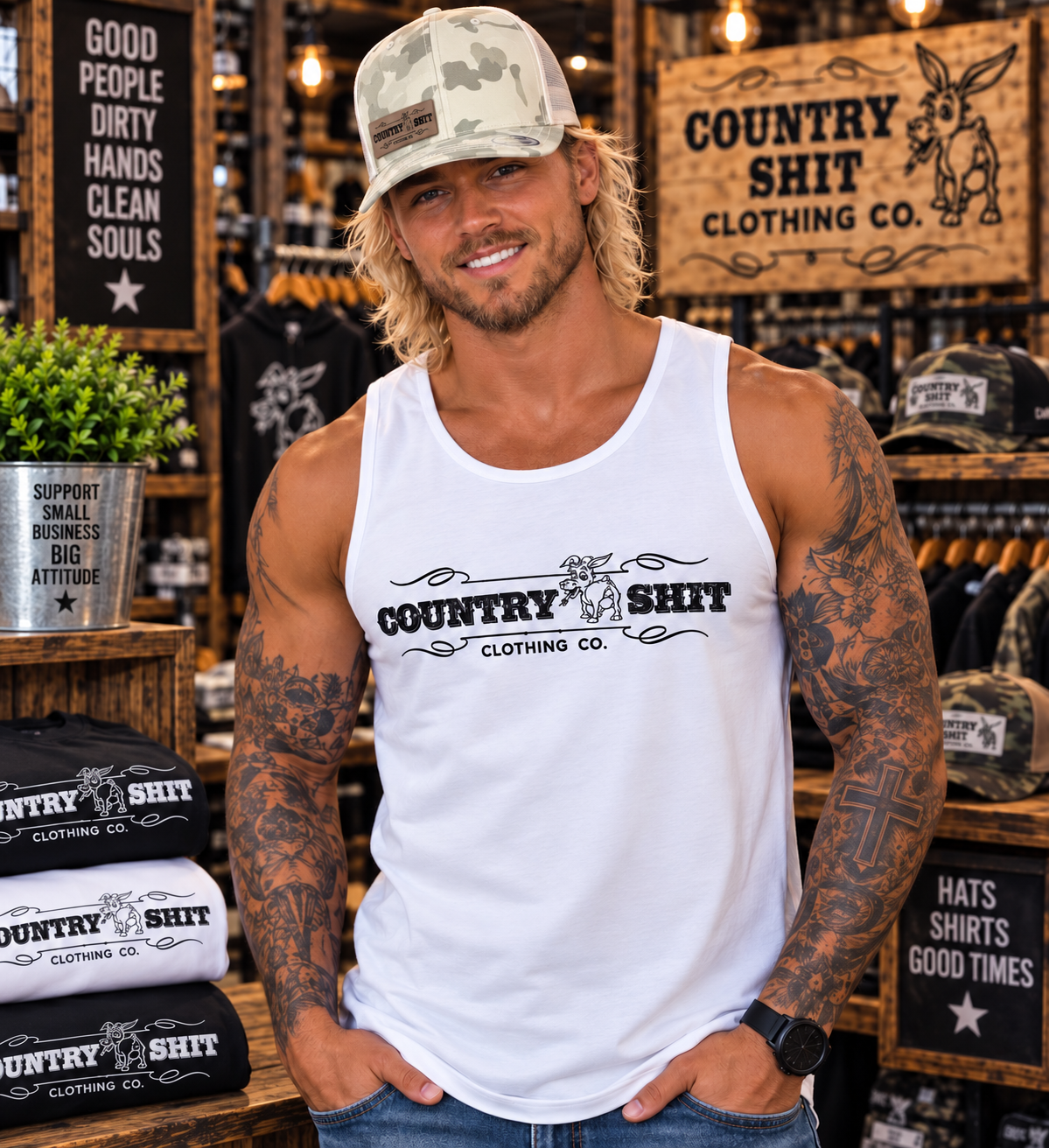 Men's Tank Top- White