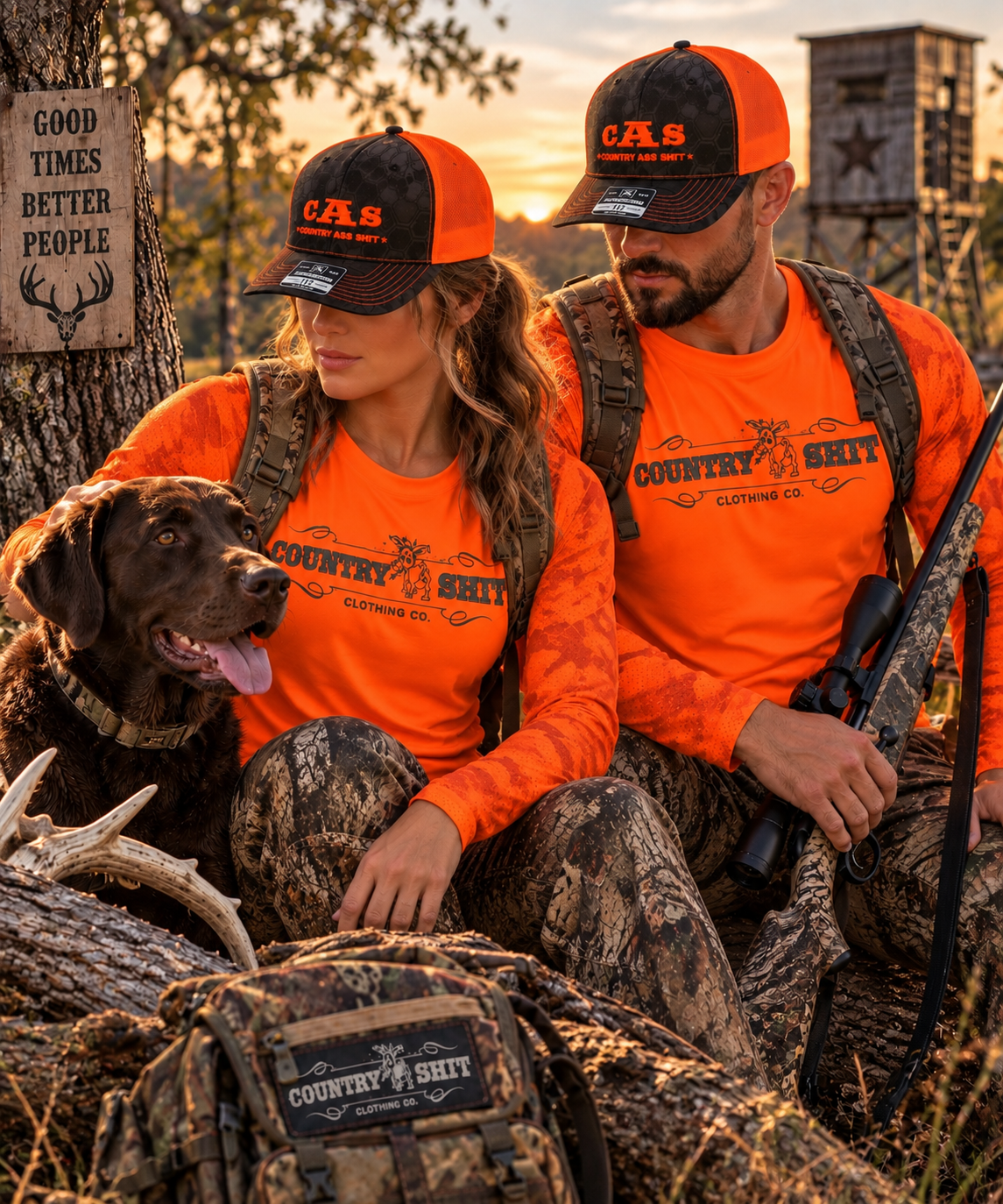 Paragon Performance Camo Long Sleeve Shirt UPF 50+ Neon Orange
