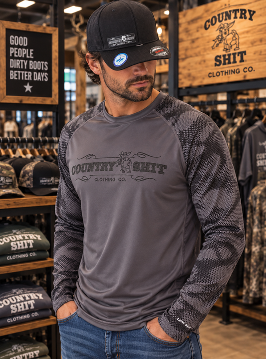 Paragon Performance Camo Long Sleeve Shirt UPF 50+ Graphite