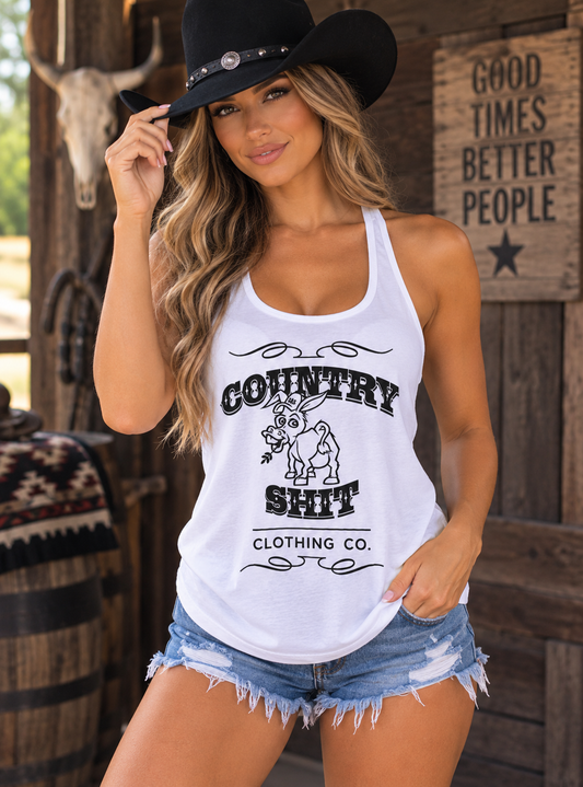 *Women's White Racerback Tank*