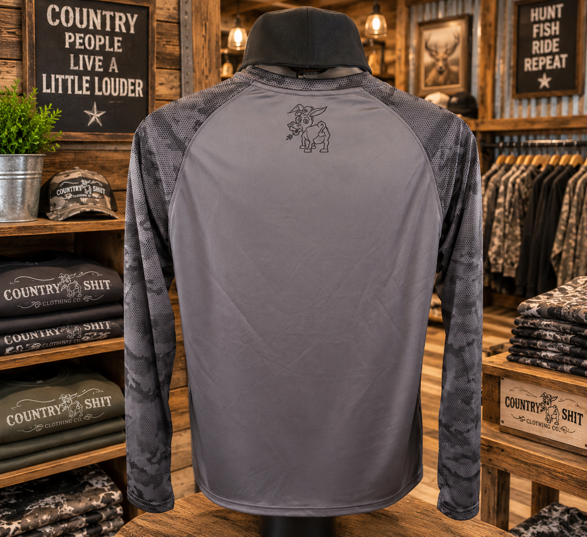 Paragon Performance Camo Long Sleeve Shirt UPF 50+ Graphite