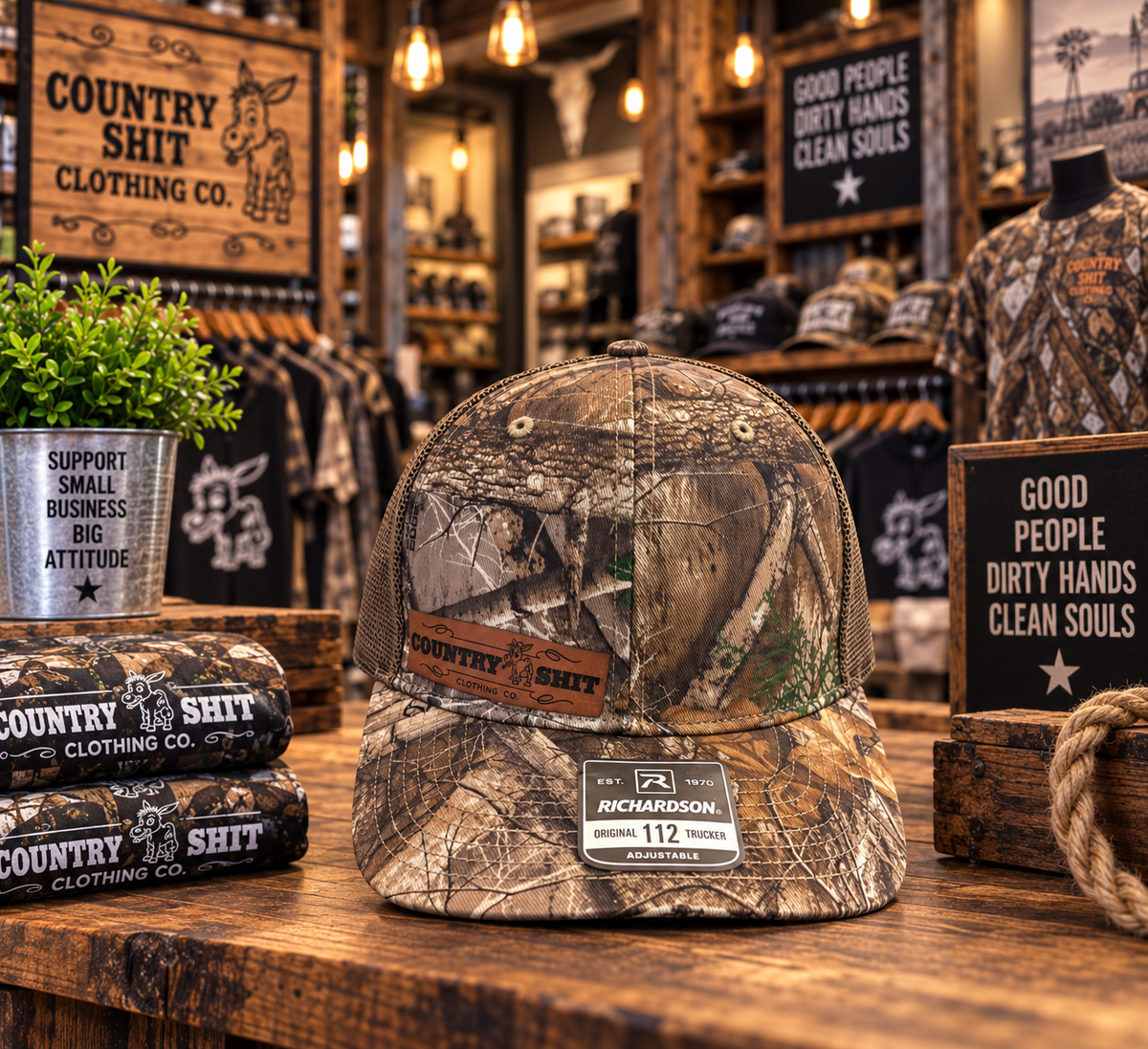 Camo w/ Brown Richardson Snapback Hat