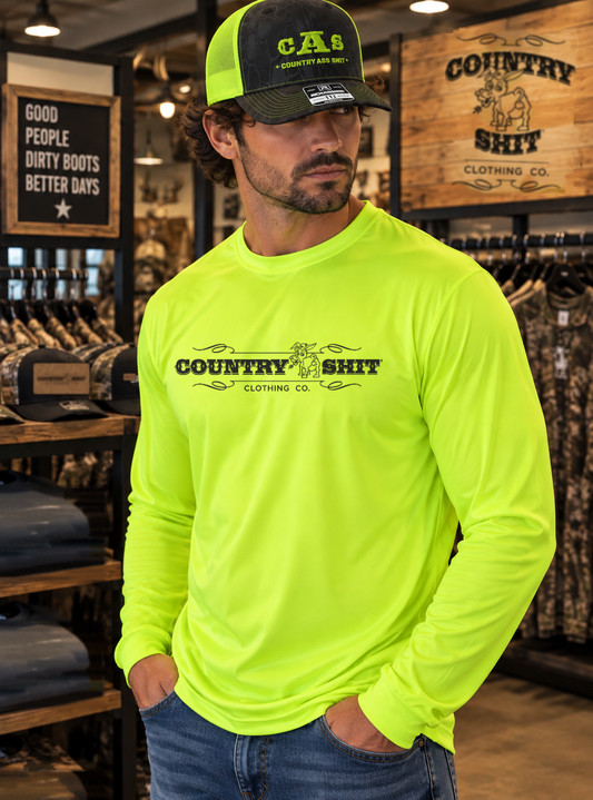 Performance Long Sleeve Tee, Safety Yellow