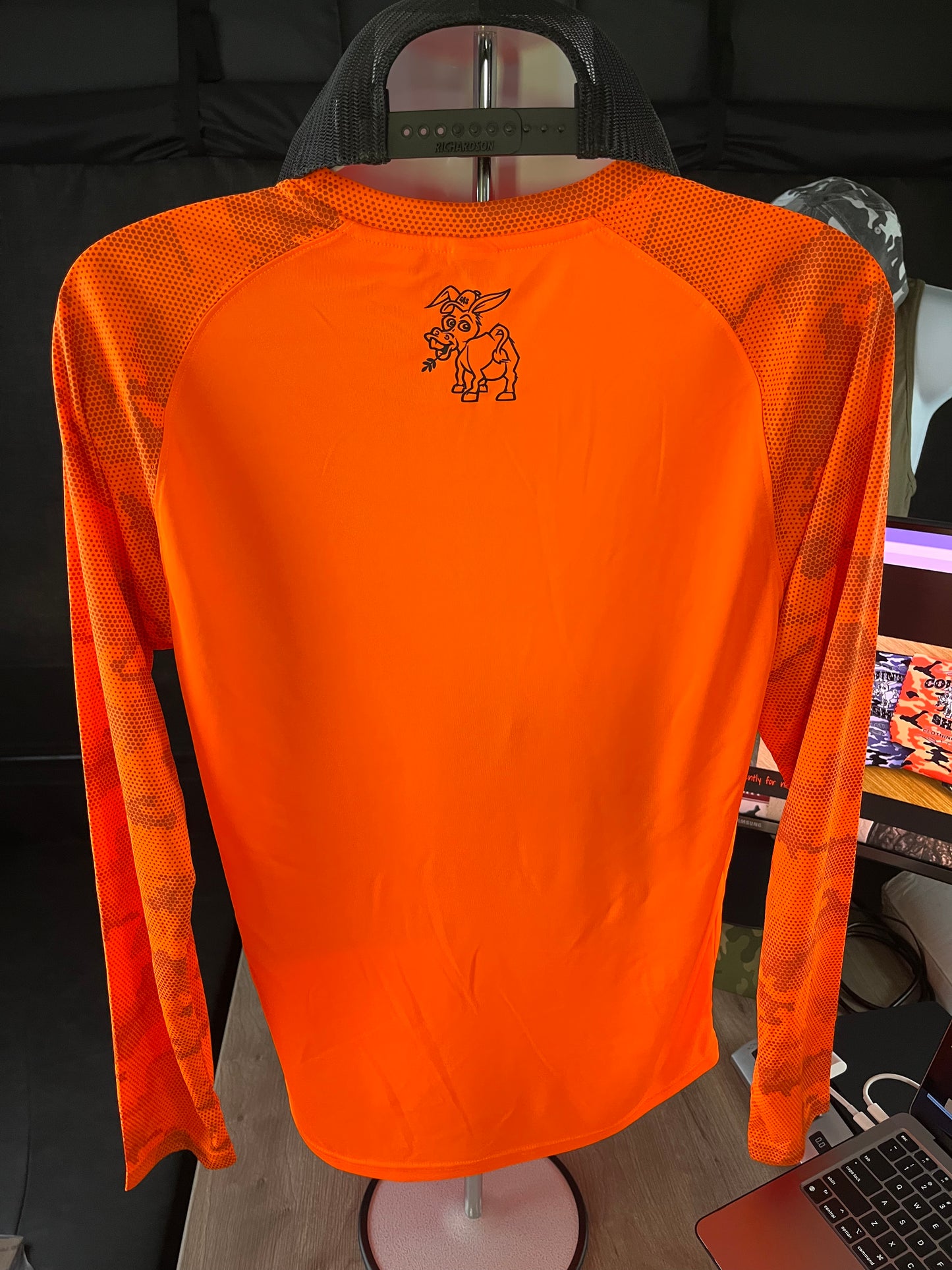 Paragon Performance Camo Long Sleeve Shirt UPF 50+ Neon Orange