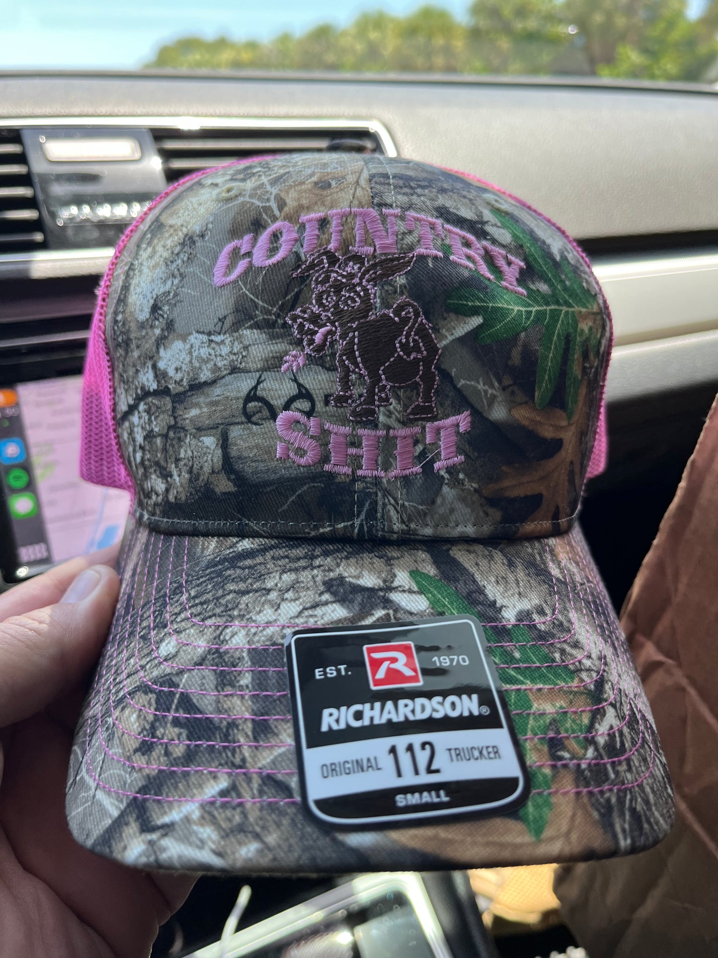 Camo w/ Pink Embroidered Richardson Snapback Hat