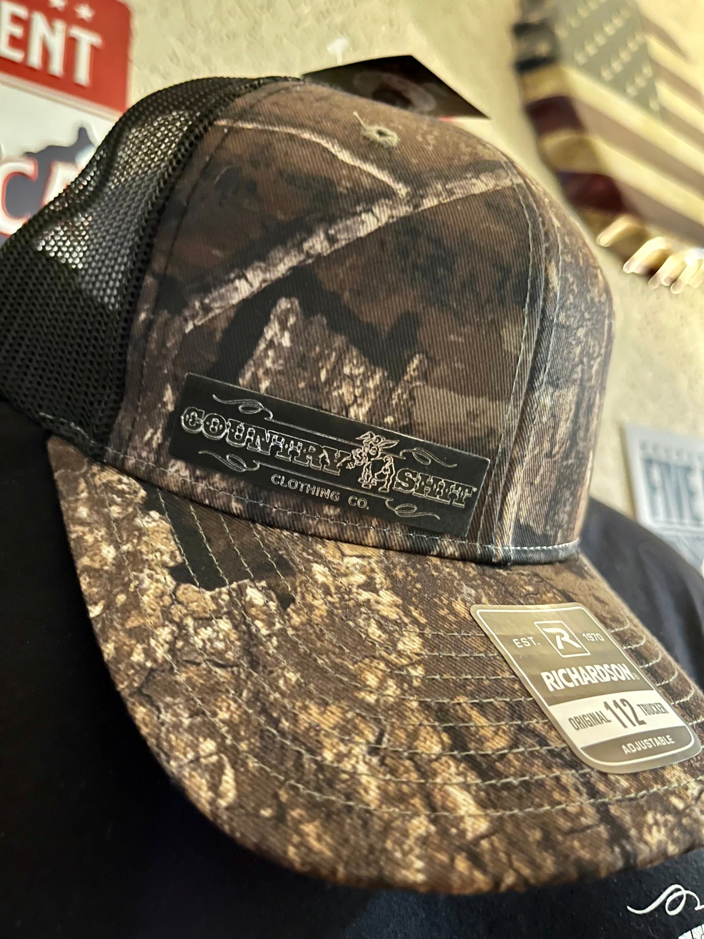 Dark Camo w/ Black Richardson Snapback Hat