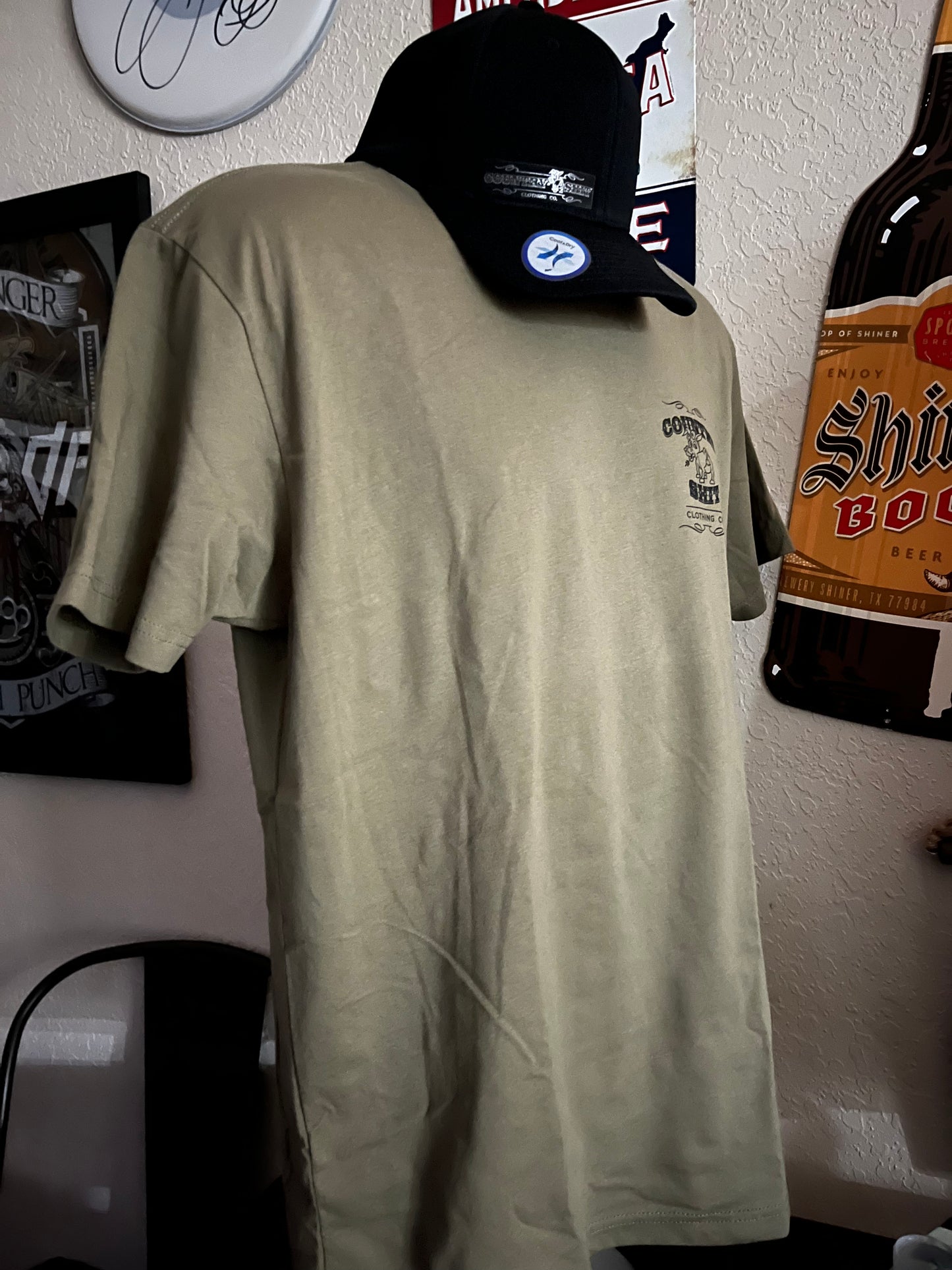 Short Sleeve Crew Military Green Black