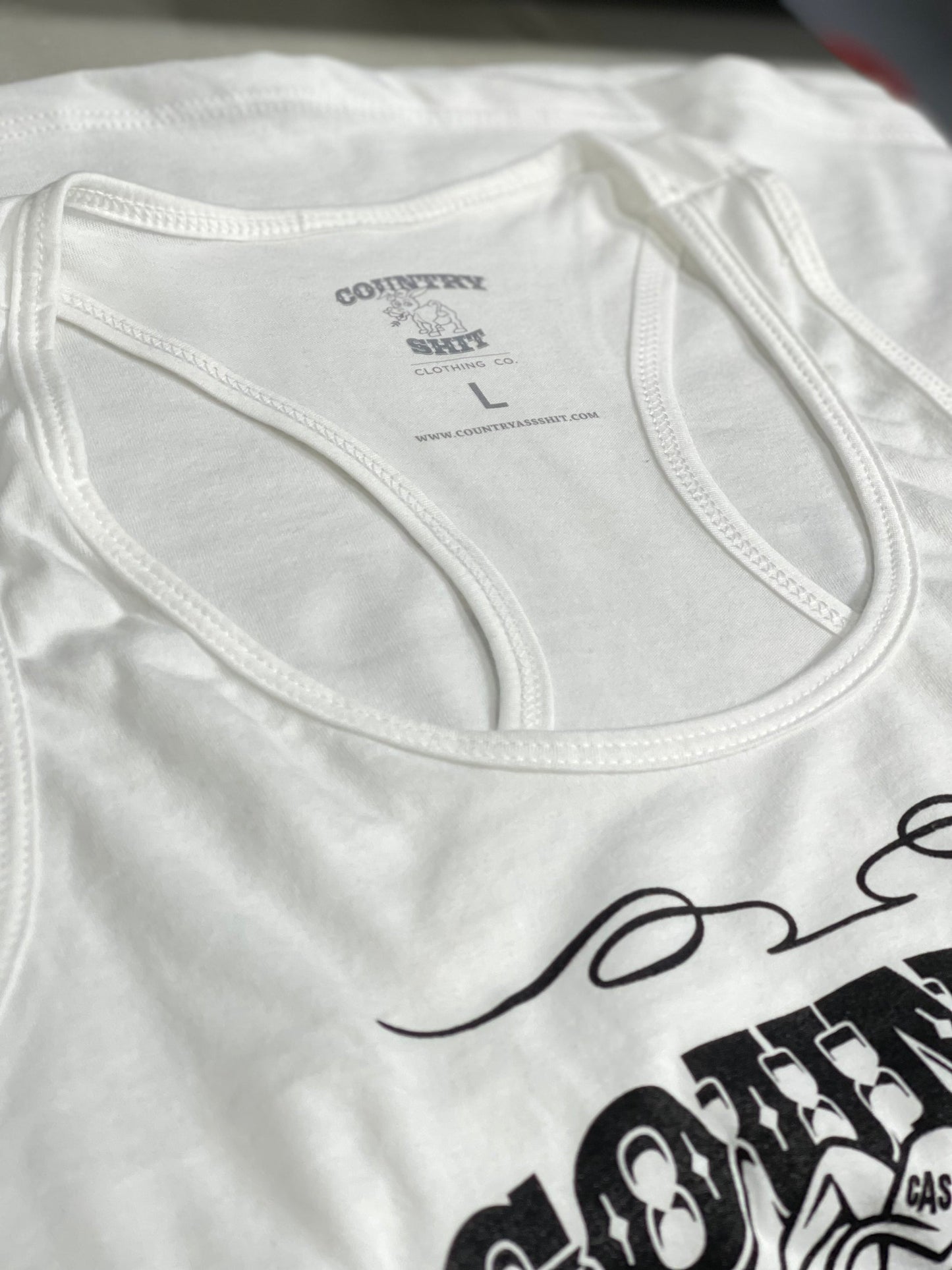 *Women's White Racerback Tank*